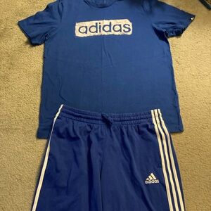 Adidas Royal Blue Tee and Shorts Combo
